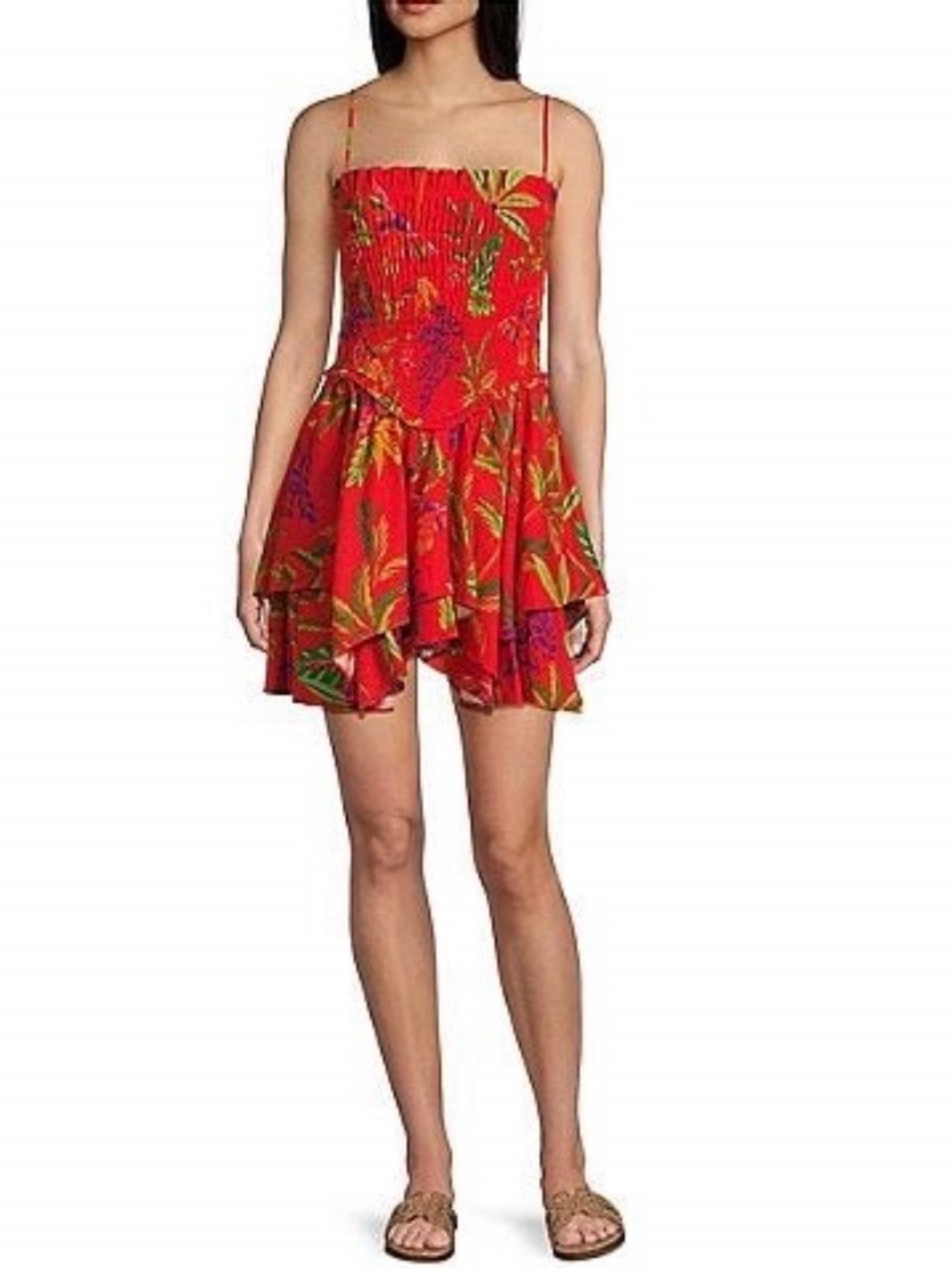 Chelsea & Violet Yvette Linen Sleeveless Smocked A-Line Dress